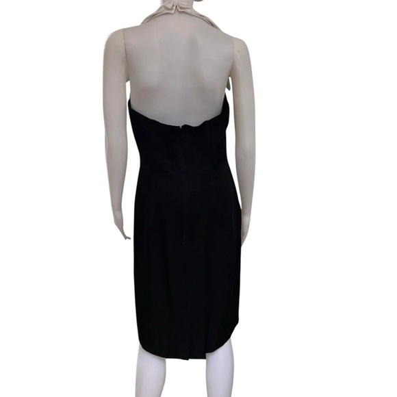 Vintage Betsy Adams Women’s Black/White Halter Collar Tuxedo Style Halter Dress - Picture 3 of 4